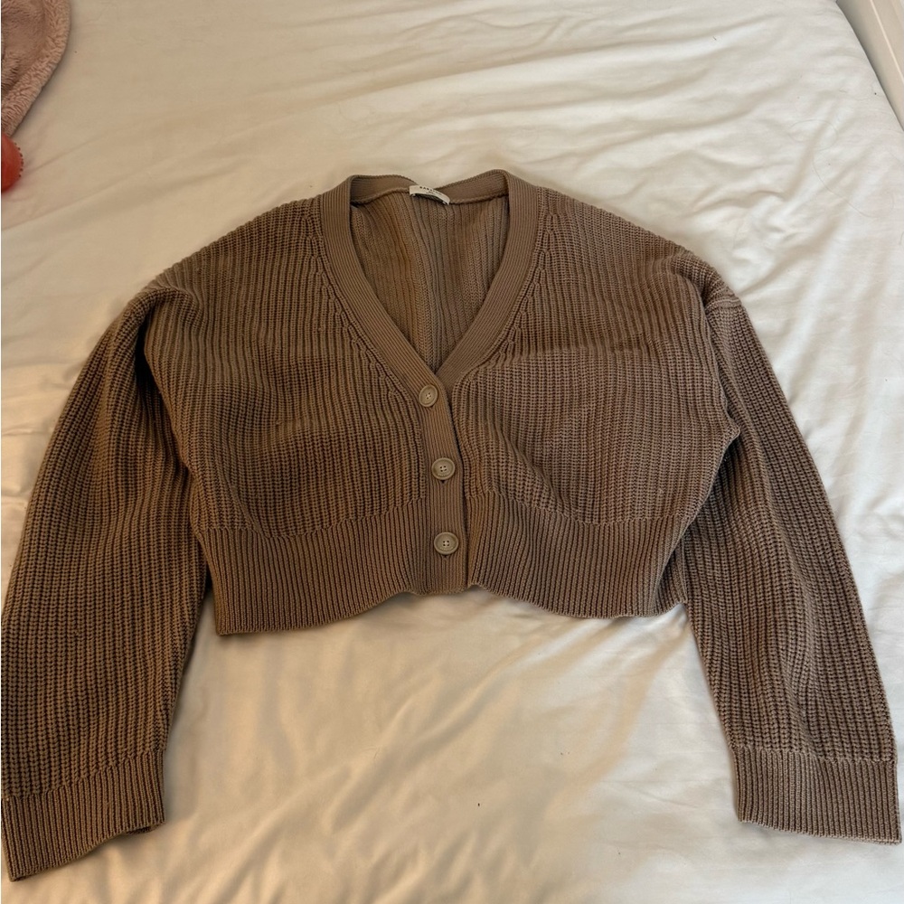 Light brown Aritzia cardigan, size 2XL